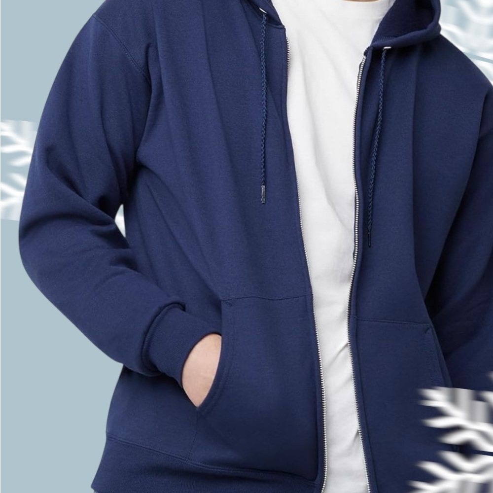 Hanes Navy Blue Unisex USPS Zip-Up Hoodie - Picture 2 of 9